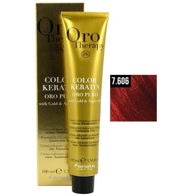 Fanola Orotherapy Color Keratin Permanent Colouring Cream 7.606 100ml Fanola Orotherapy Color Keratin Permanent Colouring Cream 7.606 100ml