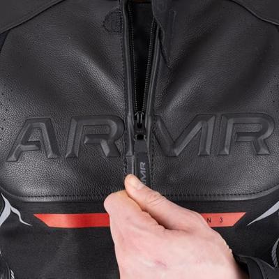 ARMR Leren jas "raiden 3.0" van leather jacket raide 3.0 ms black/red gr. l