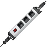 Kopp 226220013 Stekkerdoos met schakelaar 3-voudig Zilver, Zwart Wieland stekker 1 stuk(s) - thumbnail