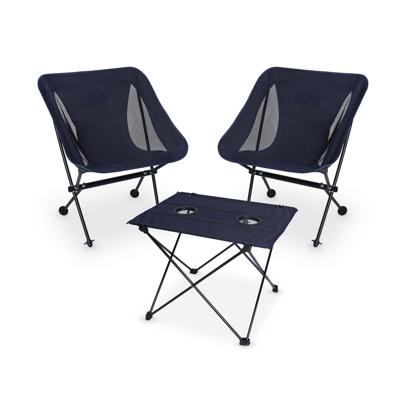 2x Campingstoel Premium Compact + Camping Tafel Premium (Set) | Dark navy | One Size