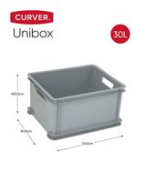 Curver 156011 Opbergbox Unibox Classic L Stapelbaar (b x h x d) 430 x 235 x 350 mm Zilver 1 stuk(s) - thumbnail