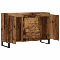 Dressoir 104x35x70 cm bewerkt hout oud houtkleurig - thumbnail