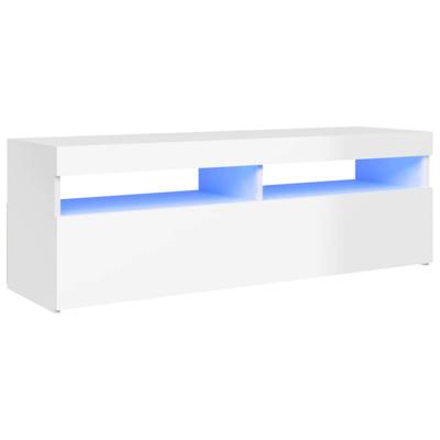 Tv-meubel met LED-verlichting 120x35x40 cm hoogglans wit