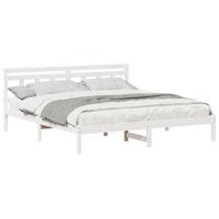 Bedframe met hoofdeinde Wit Massief grenenhout - thumbnail