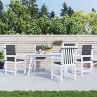 Stoelkussens 4 st lage rug 100x50x4 cm stof gemleerd antraciet - thumbnail