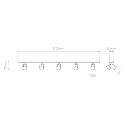 Astro Lighting Ascoli Five Bar Spot - Wit Astro Lighting Ascoli Five Bar Spot - Wit