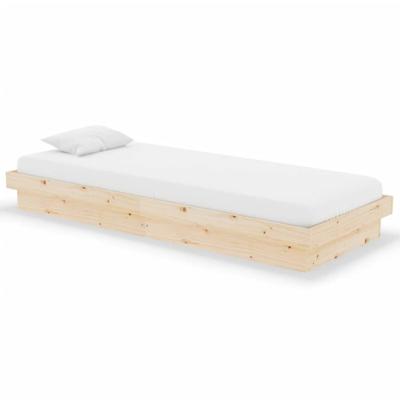 Bedframe massief hout 75x190 cm