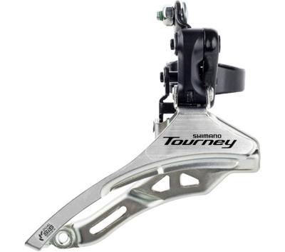 Shimano Voorderailleur 3 x 6/7 speed tourney fd-ty300 down swing/down pull - hoge klem 28,6 mm - 42t - (66-69°) - zwart/zilver Shimano Voorderailleur 3 x 6/7 speed tourney fd-ty300 down swing/down pull - hoge klem 28,6 mm - 42t - (66-69°) - zwart/zilver
