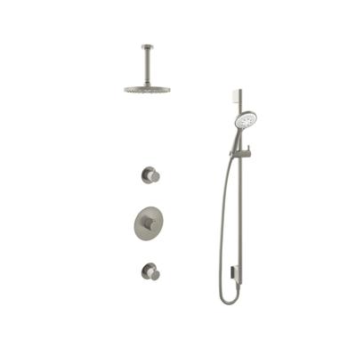 Hotbath Buddy - Inbouw Regendoucheset - 2 Stopkranen - Thermostatisch - Plafondbuis 15 cm - Hoofddouche 200 mm - Ronde Handdouche 3 Standen - Glijstang 900 mm - Waterbesparend - V02