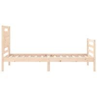 Bedframe met hoofdbord massief hout - thumbnail