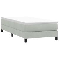 Boxspring met matras fluweel lichtgrijs 80x220 cm - thumbnail