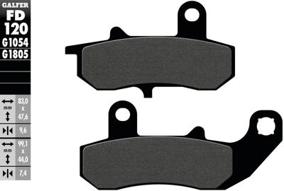 GALFER remblokken "fd120" brake pad fd120 g1054 organic