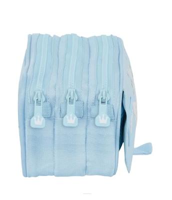 Pennenetui met 3 vakken Glow Lab Cisnes Licht Blauw 21,5 x 10 x 8 cm