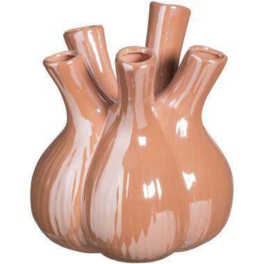 Vaas Tulp - peach - keramiek - 20xØ17 cm