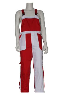 Tuinbroek kinder rood/wit