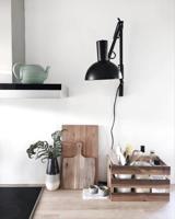 Zwarte tafellamp met klem en wandbeugel E27 fitting DFTP &apos;Arki&apos; - thumbnail
