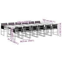 13-delige Tuinset met kussens poly rattan zwart - thumbnail