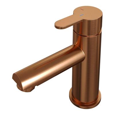 Wastafelmengkraan Brauer Copper Edition Coldstart Opbouw Laag Korte Platte Hendel Geborsteld Koper PVD Brauer