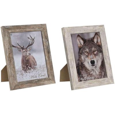 Fotolijsten Home ESPRIT Wit Natuurlijk Kristal polyestyreen Scandinavisch 19,5 x 2 x 24,5 cm (2 Stuks)