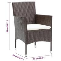 9-delige Tuinset met kussens bruin - thumbnail