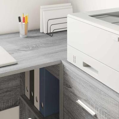 Bureau met plank Grijs Sonoma 102 x 50 x 75 cm Bewerkt hout