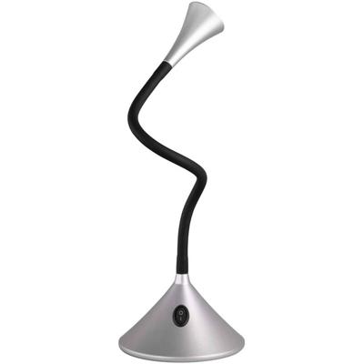 LED Bureaulamp - Trion Vipa - 3W - Warm Wit 3000K - Rond - Glans Grijs - Kunststof
