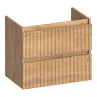 Brauer Joy Wavy - Onderkast Ondiep - 60 cm - met 2 Softclose Lades Greeploos en 1 Sifon Uitsparing - Forest Tan - thumbnail