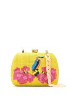 Serpui embroidered raffia clutch - Yellow - thumbnail