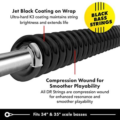 DR Strings BKB-40 Black Beauties 40-100 snarenset voor elektrische basgitaar