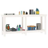 Werkbank 180x50x80 cm massief grenenhout wit - thumbnail
