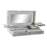 Doos-Juwelenkistje Home ESPRIT Zilverkleurig Natuurlijk Hout Aluminium 38 x 20 x 7,5 cm - thumbnail