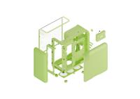 HYTE HYTE X50 Matcha Milk Midi-tower Behuizing, Gaming-behuizing, PC-behuizing Groen - thumbnail