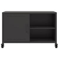 Tv-meubel 68x39x43,5 cm staal zwart - thumbnail