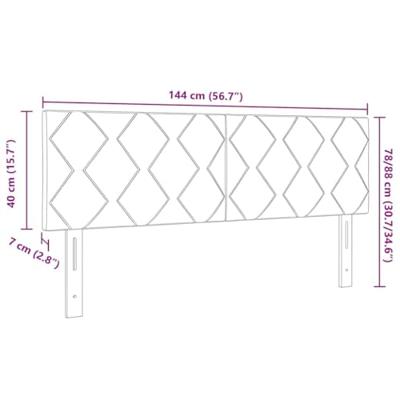 LED Hoofdbord Zwart 144 cm Nep Leer