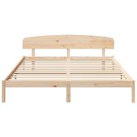 Bedframe met hoofdeinde Bruin 200 x 200 cm Massief grenenhout - thumbnail