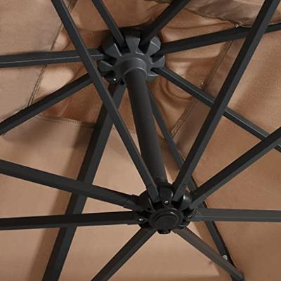 VidaXL Zweefparasol met led en stalen paal 250x250 cm taupe