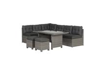 Coral lounge/dining set 5-delig Organisch grijs/donker antraciet - thumbnail