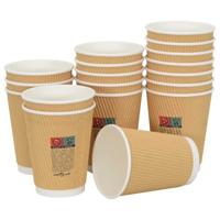 VidaXL Papieren koffiekopjes 500 st 12oz 300 ml bruin - thumbnail