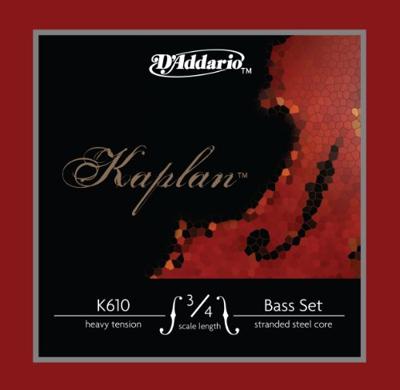 D&apos;Addario K610 3/4H Kaplan Bass String Set , Heavy Tension Kaplan Contrabas