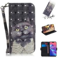 3D gekleurde tekening knuffel kat patroon horizontale Flip lederen case voor ASUS Zenfone Max Pro (m2) ZB631KL met houder & kaartsleuven & portemonne - thumbnail