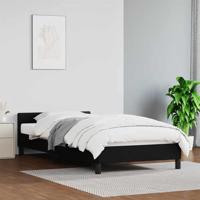 Bedframe met hoofdbord kunstleer zwart 100x200 cm - thumbnail