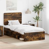 Bedframe Gerookt eiken 75 x 190 cm Massief grenenhout - thumbnail