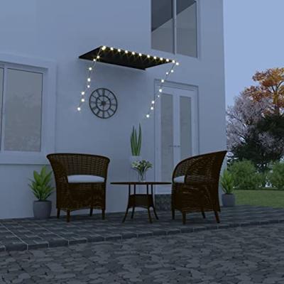 VidaXL Luifel uittrekbaar met led 150x150 cm antraciet
