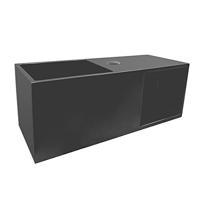 Fontein Wiesbaden Julia 54x20x20cm met Nis Solid Surface Mat Zwart - thumbnail