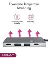ICY BOX USB Hub 3.1 Gen 2 met 4 USB-poorten, USB 3.1 Gen2 10 Gbit/s, USB-C verbinding, geïntegreerde kabel, Antraciet, Aluminium, IB-HUB1428-C31 - thumbnail