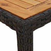 7-delige Tuinset met kussens poly rattan en acaciahout zwart - thumbnail