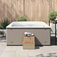 Hottub-opstap 50x50x50,5cm poly rattan&massief acaciahout beige - thumbnail