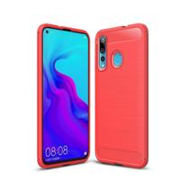 Geborsteld textuur Carbon Fiber schokbestendig TPU Case voor Huawei Nova 4 (rood) - thumbnail
