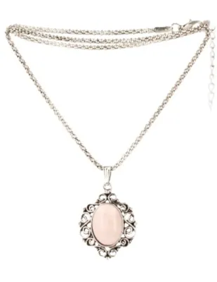 Edelsteen Ketting Rozenkwarts Ovaal