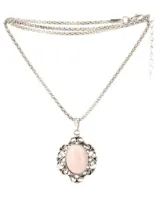 Edelsteen Ketting Rozenkwarts Ovaal - thumbnail